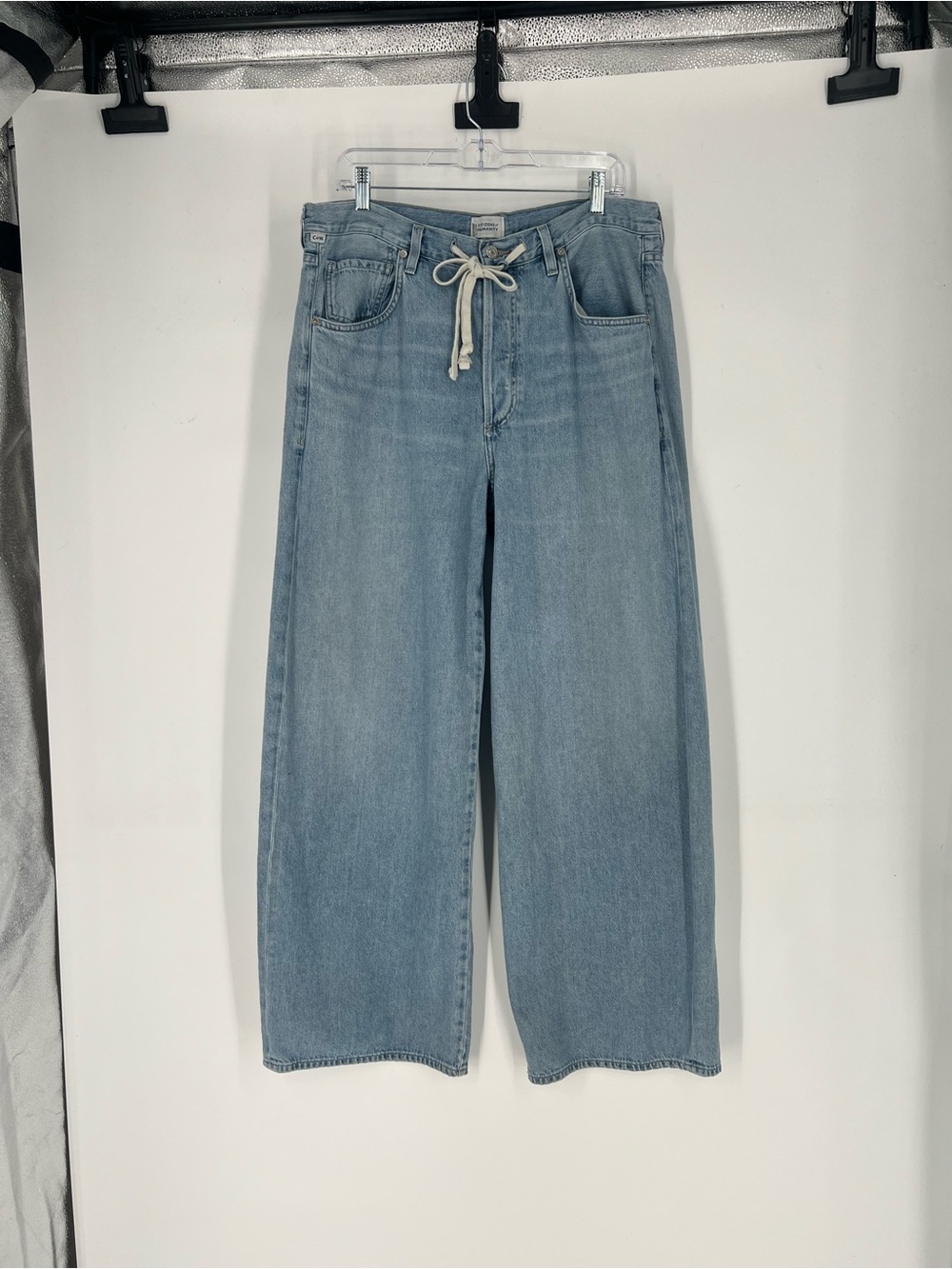 Citizens of Humanity Brynn Light Wash Drawstring Straight Leg Denim Jeans 31 - Picture 2 of 12